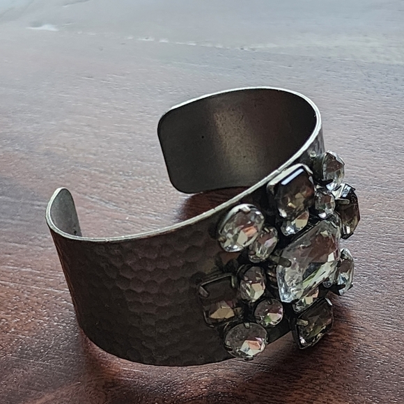 Boho bangle Silverstone crystal cuff bracelet - Picture 2 of 3